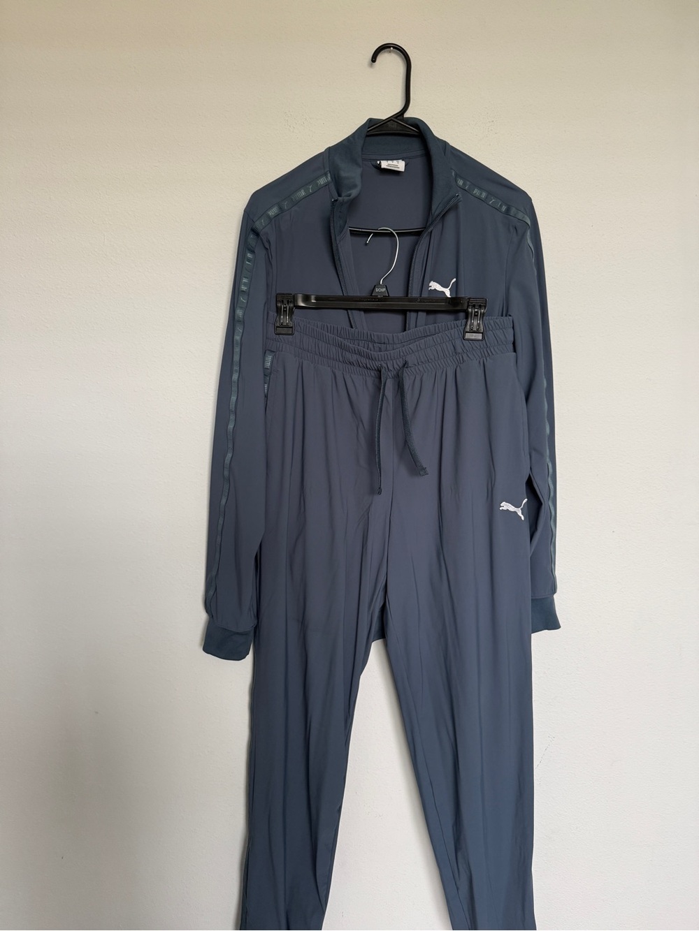 Puma Men’s Track Suit Set Blue Jacket Size S Pants Size M Athletic Jogger Set